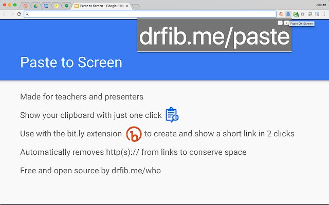 Paste On Screen  from Chrome web store to be run with OffiDocs Chromium online