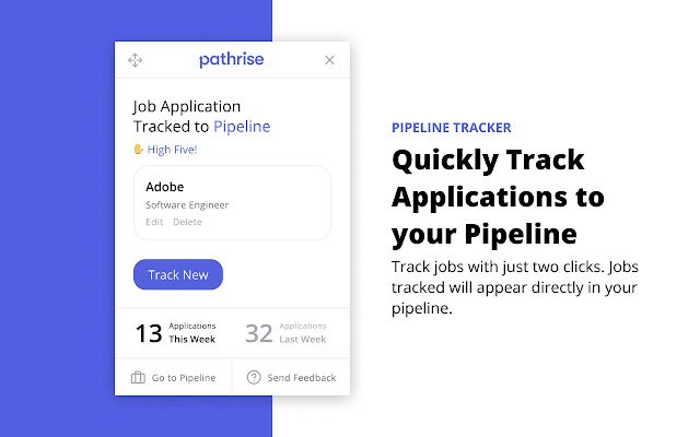 Pathrise Applications Tracker  from Chrome web store to be run with OffiDocs Chromium online