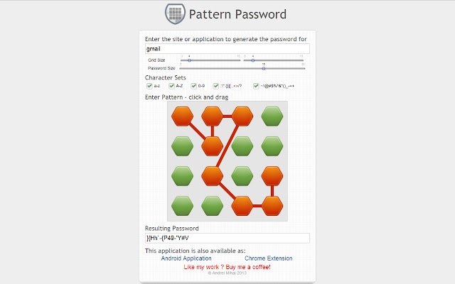 Pattern Password  from Chrome web store to be run with OffiDocs Chromium online