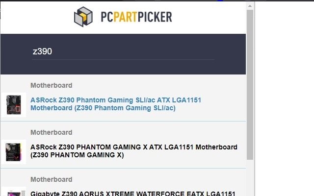 PCPartPicker (unofficial)  from Chrome web store to be run with OffiDocs Chromium online
