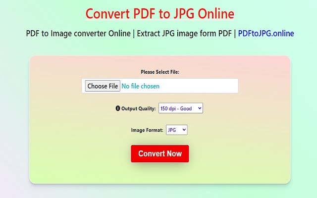 PDF to JPG Online converter  from Chrome web store to be run with OffiDocs Chromium online