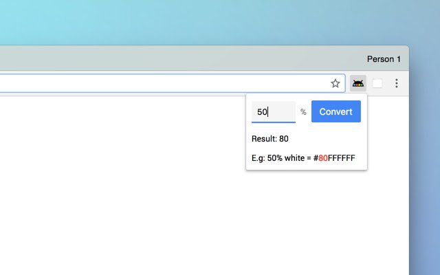 Percentage to Hex  from Chrome web store to be run with OffiDocs Chromium online