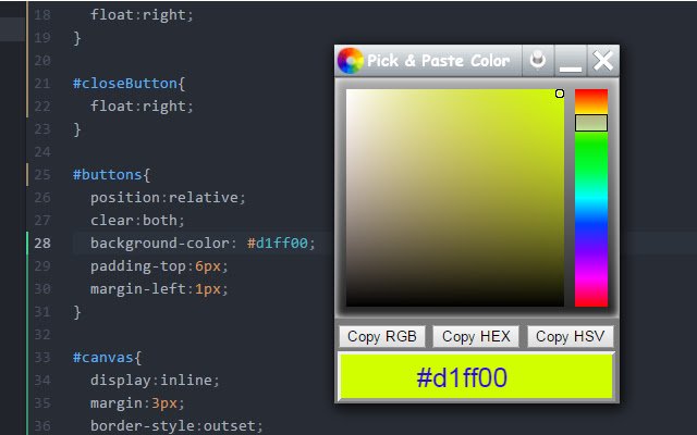 Pick  Paste Color Picker  from Chrome web store to be run with OffiDocs Chromium online