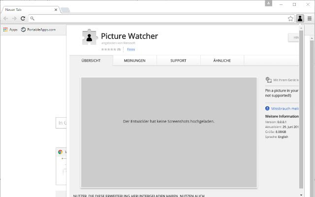 Picture Watcher  from Chrome web store to be run with OffiDocs Chromium online