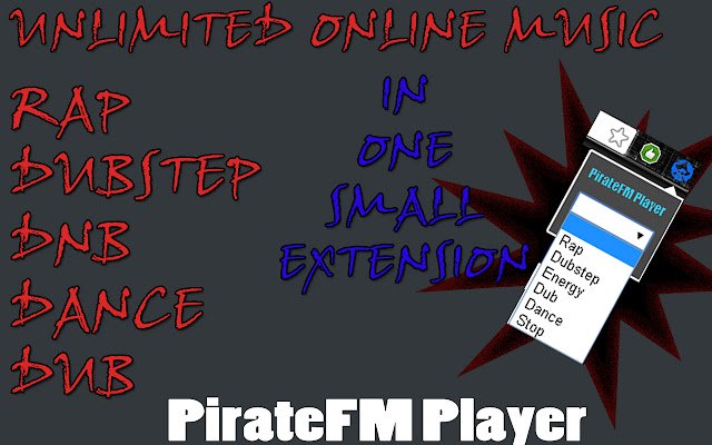 PirateFM Player  from Chrome web store to be run with OffiDocs Chromium online