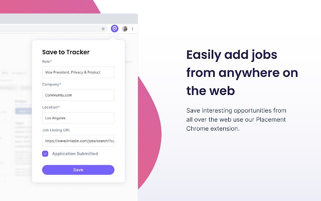 Placement Tracker  from Chrome web store to be run with OffiDocs Chromium online