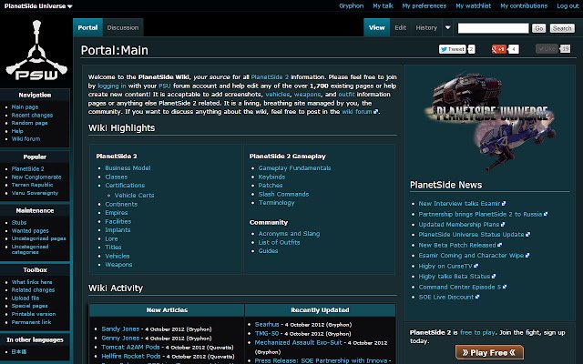 PlanetSide 2 Wiki  from Chrome web store to be run with OffiDocs Chromium online