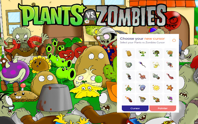 Plants vs Zombies Custom Cursor  from Chrome web store to be run with OffiDocs Chromium online