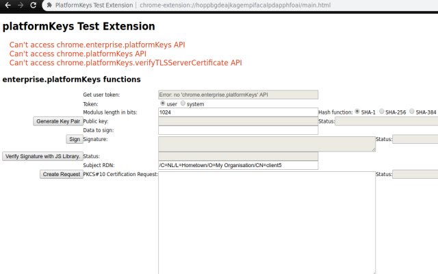 OffiDocs Chromium 온라인과 함께 실행되는 Chrome 웹 스토어의 PlatformKeys 테스트 확장