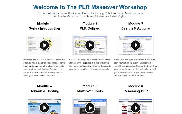 PLR Makeover Workshop  from Chrome web store to be run with OffiDocs Chromium online