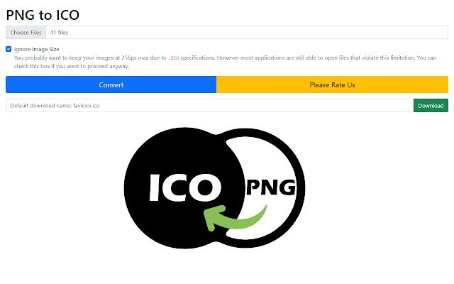 PNG para ICO da Chrome Web Store para ser executado com OffiDocs Chromium online