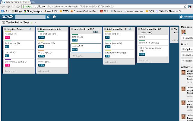 Points for Trello  from Chrome web store to be run with OffiDocs Chromium online