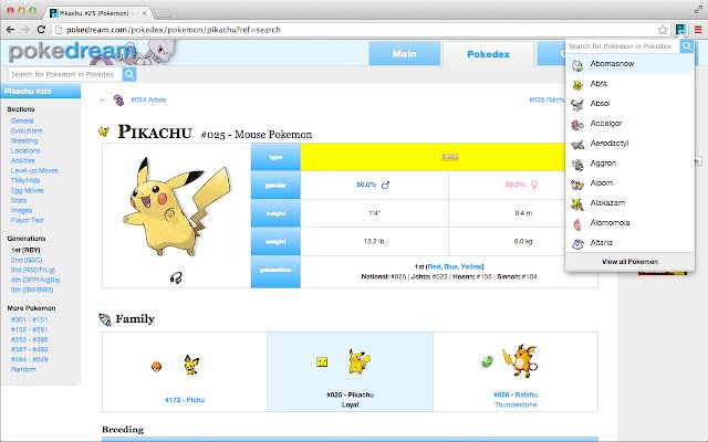 PokeDream Pokedex Pokemon Search  from Chrome web store to be run with OffiDocs Chromium online