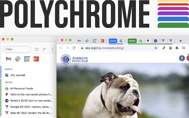 Polychrome: Vertical Tab Groups  Search  from Chrome web store to be run with OffiDocs Chromium online