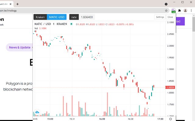 Polygon (Matic) ticker  from Chrome web store to be run with OffiDocs Chromium online