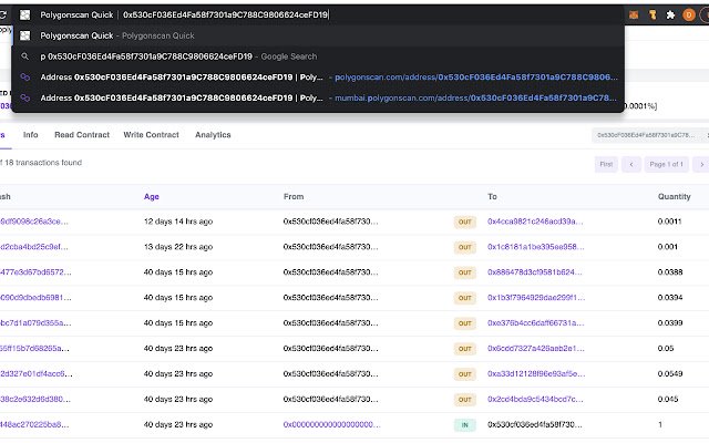 Polygonscan Quick  from Chrome web store to be run with OffiDocs Chromium online