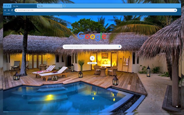 Pool and palm trees  from Chrome web store to be run with OffiDocs Chromium online