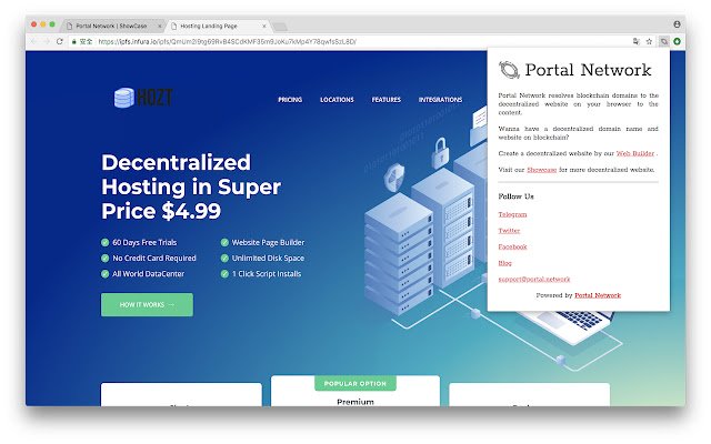 Portal Network  from Chrome web store to be run with OffiDocs Chromium online