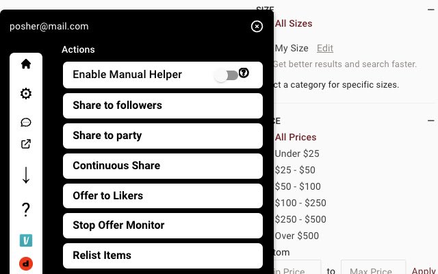 Poshmark Bot Share  Grow SellerAider  from Chrome web store to be run with OffiDocs Chromium online