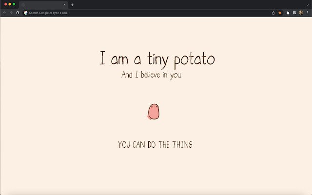 Potato Motivation New Tab  from Chrome web store to be run with OffiDocs Chromium online