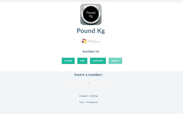Pound Kg  from Chrome web store to be run with OffiDocs Chromium online