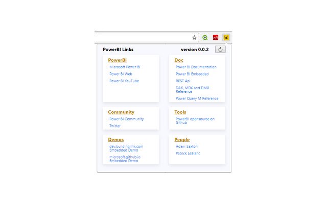 PowerBI Links  from Chrome web store to be run with OffiDocs Chromium online