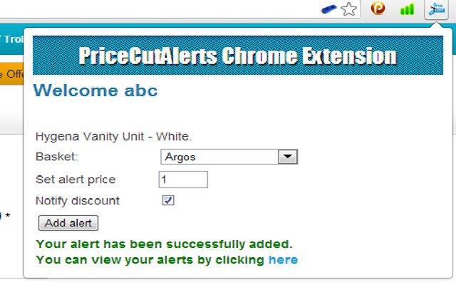 OffiDocs Chromium 온라인에서 실행될 Chrome 웹 스토어의 PriceCutAlerts