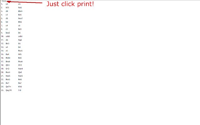 Printable Chess Move List for Chess.com  from Chrome web store to be run with OffiDocs Chromium online