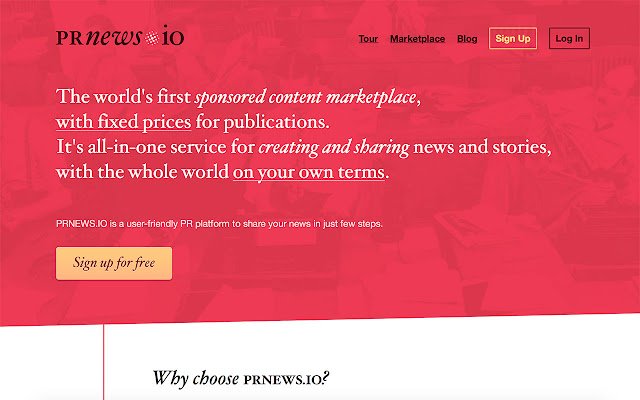 PRNEWS.IO PR Distribution Platform  from Chrome web store to be run with OffiDocs Chromium online