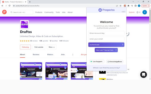 ProductHunt Follower Scraper Prospectss.com ຈາກຮ້ານເວັບ Chrome ທີ່ຈະດໍາເນີນການກັບ OffiDocs Chromium ອອນໄລນ໌