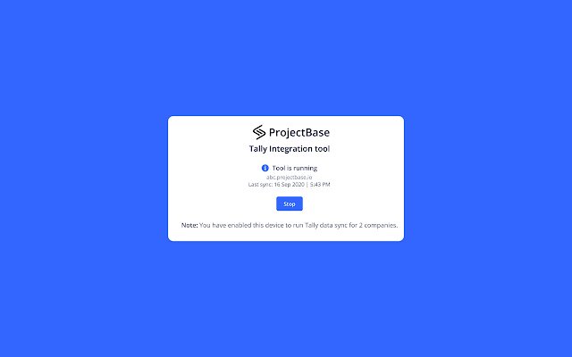 ProjectBase Tally Connector از فروشگاه وب Chrome با OffiDocs Chromium به صورت آنلاین اجرا می شود