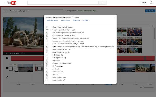 يتم تشغيل Pro Mode لـ YouTube Video Editor من متجر Chrome الإلكتروني مع OffiDocs Chromium عبر الإنترنت