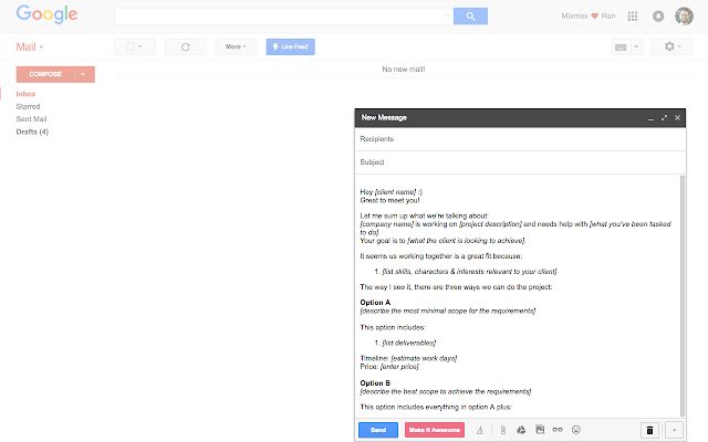 Prospero For Gmail  from Chrome web store to be run with OffiDocs Chromium online