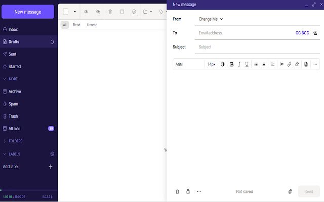 ProtonMail: нет отправителя по умолчанию из интернет-магазина Chrome для запуска с OffiDocs Chromium онлайн