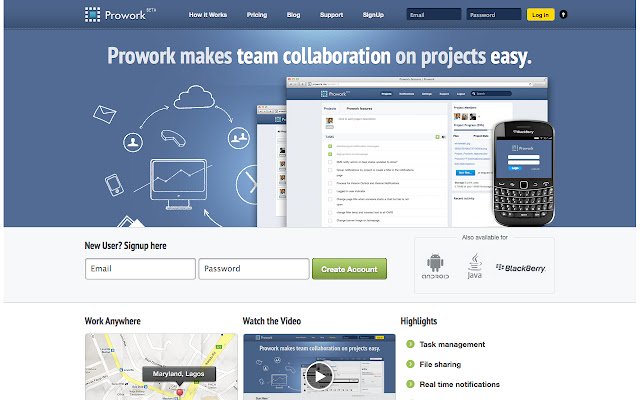 Prowork  from Chrome web store to be run with OffiDocs Chromium online