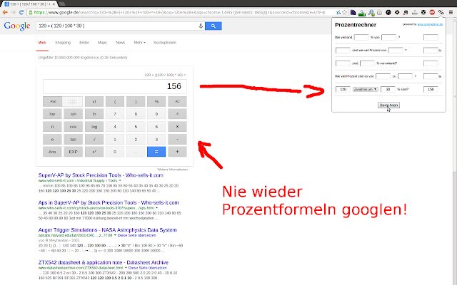 Prozentrechner  from Chrome web store to be run with OffiDocs Chromium online