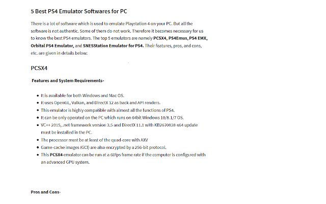 PS4 Emulator For PC  from Chrome web store to be run with OffiDocs Chromium online