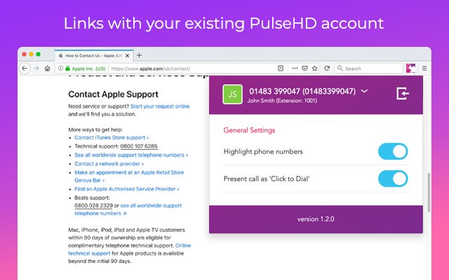 PulseHD Click to Dial  from Chrome web store to be run with OffiDocs Chromium online