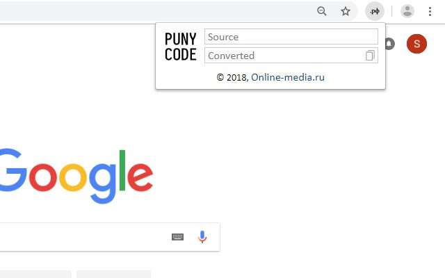 PunyCode Converter  from Chrome web store to be run with OffiDocs Chromium online