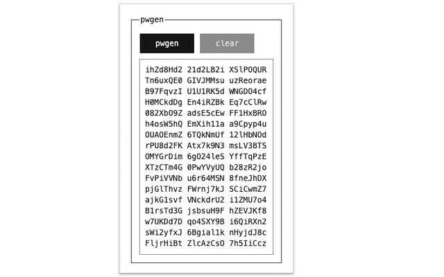 pwgen  from Chrome web store to be run with OffiDocs Chromium online