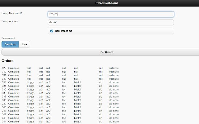 Pwinty Dashboard  from Chrome web store to be run with OffiDocs Chromium online