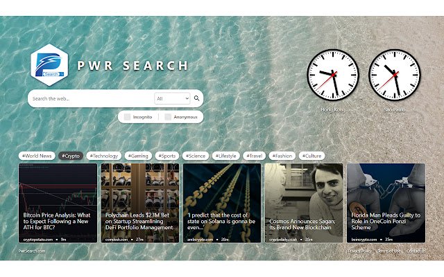 PwrSearch จาก Chrome เว็บสโตร์ที่จะทำงานร่วมกับ OffiDocs Chromium ออนไลน์