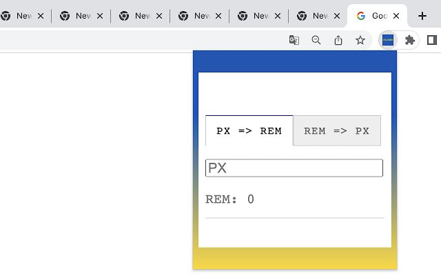 PX => REM; REM => PX  from Chrome web store to be run with OffiDocs Chromium online