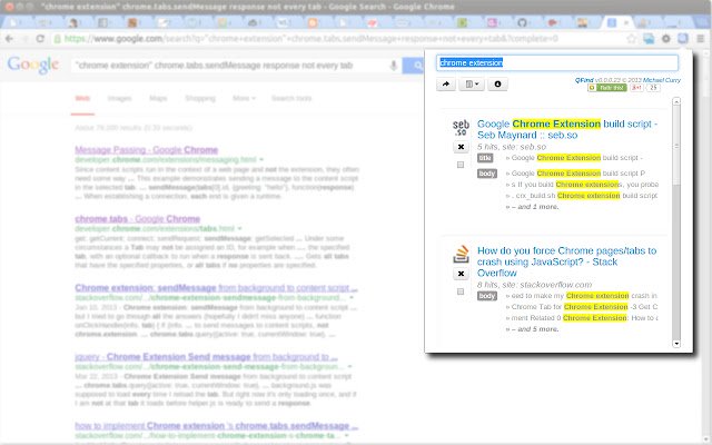 QFind  from Chrome web store to be run with OffiDocs Chromium online