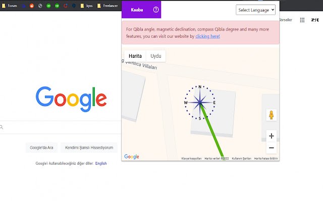 Qibla Direction  from Chrome web store to be run with OffiDocs Chromium online