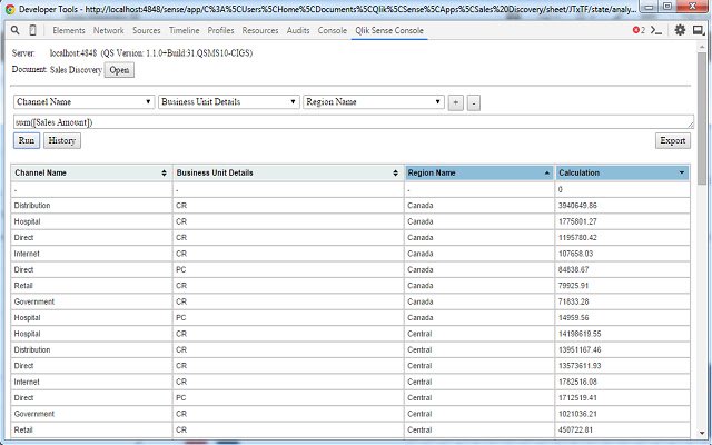 Qlik Sense Console  from Chrome web store to be run with OffiDocs Chromium online