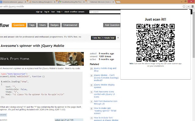 QR Links  from Chrome web store to be run with OffiDocs Chromium online