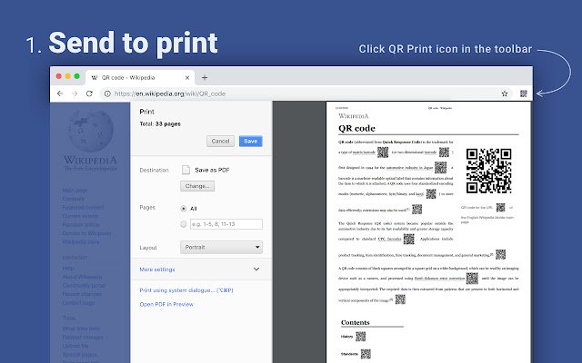 QR Print  from Chrome web store to be run with OffiDocs Chromium online