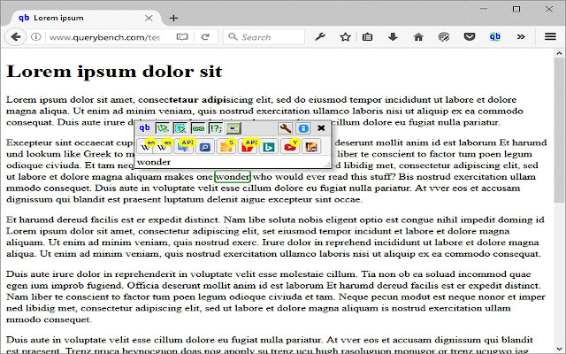 Query Bench  from Chrome web store to be run with OffiDocs Chromium online