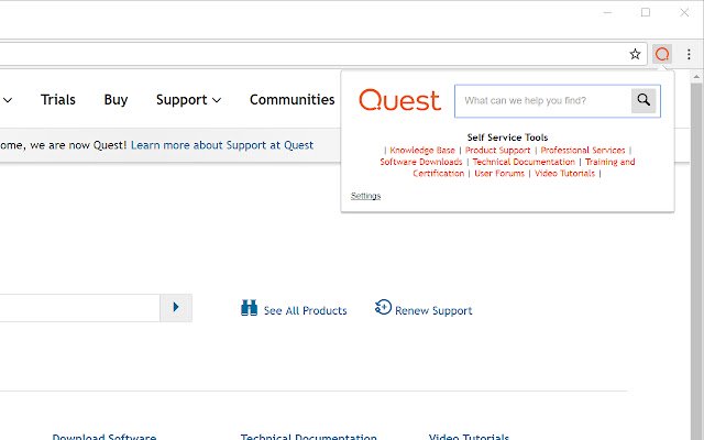 Quest Search KB  from Chrome web store to be run with OffiDocs Chromium online